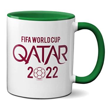 Imagem de Caneca Copa do Mundo 2022 Qatar Catar Logo Oficial Símbolo (Verde)