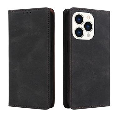 Imagem de YINGDAFENG Capa carteira para iPhone 14/14 Pro/14 Plus/14 Pro Max, capa flip de couro PU com slots para cartão e proteção da câmera Capa interna de TPU macio magnético, preta, 14pro 6,1 polegadas