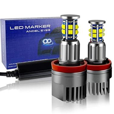 Imagem de APMAT H8 Lâmpada LED Angel Eyes Halo compatível com BMW E90 E92 E70 E71 E82 E89 M6 1 3 5 Series X5 X6 Z4, 6000K Xenon 120W Lâmpadas brancas marcadoras