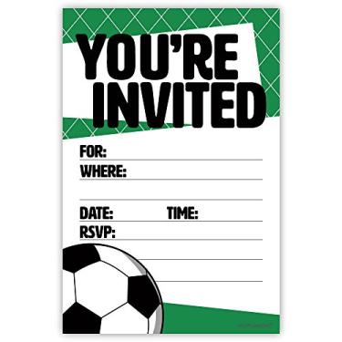 Imagem de Convites de festa de futebol (20 unidades) com envelopes