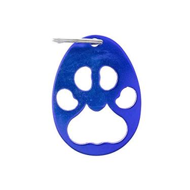 Imagem de Pacote com clipe para chave com estampa de pata Paracord Planet – chaveiro abridor de garrafas, veículo de escritório doméstico (pacote com 2, azul)