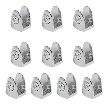 Imagem de Aopin Suporte de prateleira de vidro, suporte de vidro, suporte de prateleira de vidro, suporte de fixação de vidro, adequado para 8 a 10 mm de espessura, 10 peças (prata)