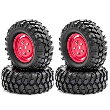 Imagem de Qudai Pneus de borracha de esteira RC Pneus de carro RC com substituição de jantes para 1/10 TRX-4 Axial SCX10 90046 90047 CC10 RC Car