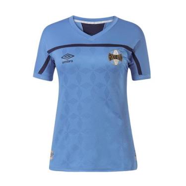 Imagem de Camiseta Umbro Grêmio Of.3 2020 Torcedor Feminina - Azul E Marinho