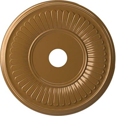 Imagem de Ekena Millwork CMP22BEDVG Berkshire Medalhão de teto de PVC termoformado (serve para toldos de até 26 cm), ouro vintage metálico envelhecido universal
