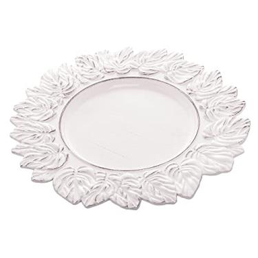 Imagem de LYOR - Sousplat de Plástico Patinado Garden Leaf Branco 35cm