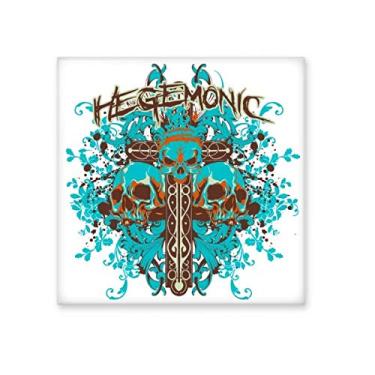 Imagem de Graffiti Street Blue Black Skull Ceramic Tile Glossy Decalque de tijolos vitrificados