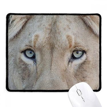 Imagem de Mousepad de leão branco com borda costurada para jogos de animais selvagens Terrestre Organismo