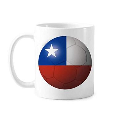 Imagem de Caneca de futebol com bandeira nacional do Chile Caneca de cerâmica café porcelana louça