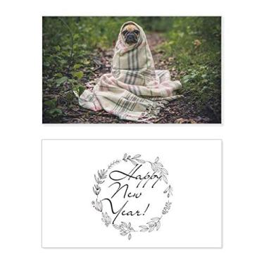 Imagem de Foto para fotografia de animais de estimação Bulldog Festival de Ano Novo Cartão de felicitações Mensagem de abençoamento Presente