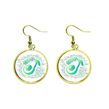 Imagem de Brinco feminino com estampa de folhas de corte de abacate Art Deco, brincos de gota dourada