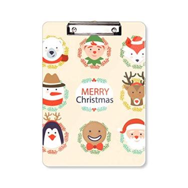 Imagem de Placa de suporte circular Merry Christmas Snowman Festival, pasta de prancheta A4