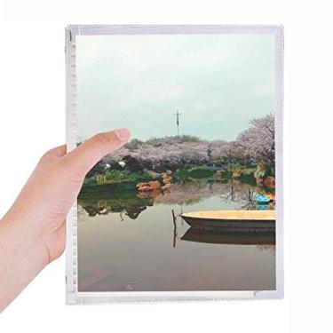 Imagem de Caderno fotográfico Rosa Bough com folhas soltas e diário recarregável