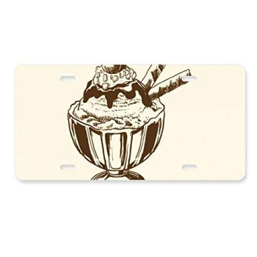 Imagem de DIYthinker Cereja Chocolate Biscuits Cup Sorvete Placa Decoração Aço Inoxidável Automóvel