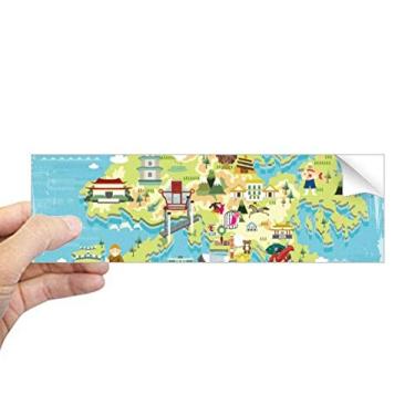 Imagem de DIYthinker I Love Hong Kong Mapa China Localização Retangular Para-choque Adesivo Janela Decalque