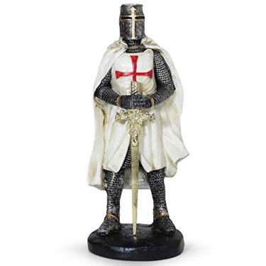 Imagem de Templário Guerreiro Soldado Medieval Resina Espada Metal (Marfim)