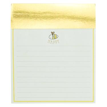 Imagem de Graphique Bloco de notas de France Bee Happy Jotter em ouro 11,4 cm x 14 cm x 2,5 cm