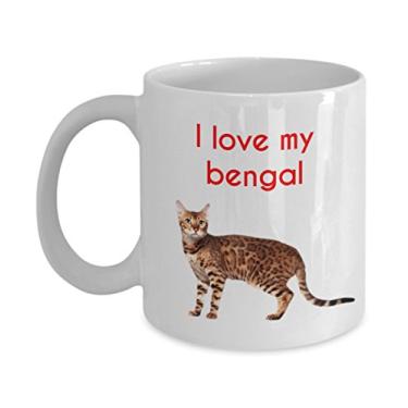 Imagem de Caneca de gato Bengal – Caneca de café de cacau quente divertido – ideia de de Natal