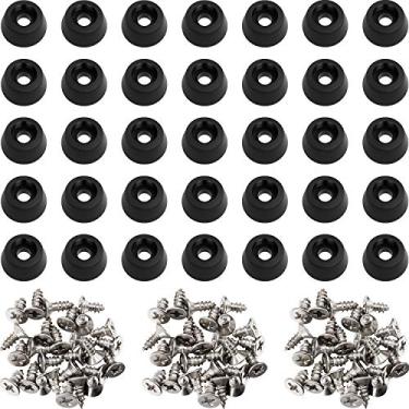 Imagem de 80 peças de pés de borracha para tábua de corte macio com parafusos de aço inoxidável, 0,28 x 0,59 (HD), macio, antiderrapante, antimarcação, antiderrapante, aderência fina para móveis, eletrônicos e aparelhos