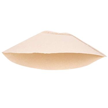 Imagem de 100 peças de filtros de café de cor de madeira, papel de filtro, máquinas de café americanas para xícaras de café, copos de filtro de fundo plano, todos os copos de filtro cônico