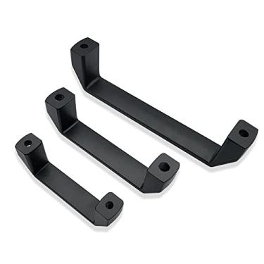 Imagem de 5 PCS Maçaneta de porta de liga de alumínio preta Maçanetas de puxar de porta de gabinete para perfil de extrusão de alumínio série 2020/3030/4040, L90MM