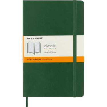 Imagem de Moleskine Caderno clássico, capa macia, grande (12,7 cm x 21 cm), pautado/forrado, verde murta, 192 páginas