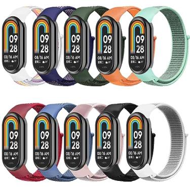 Imagem de Pacote Com 10 Tiras De Pulseira Inteligente Pulseira Fitness Para Xiaomi Mi Band 8 Pulseira De RelóGio TrançAda De NáIlon