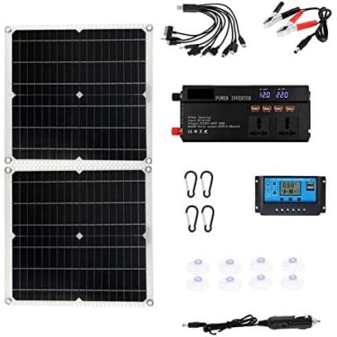 Imagem de Painel Solar Portátil 6000 W Sistema De Energia Solar 220 V/6000 W Kit Inversor 200 W Painel Solar Carregador De Bateria Controlador Completo Rede Doméstica Telefone De Acampamento À Prova De Inte