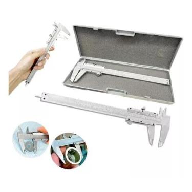 Imagem de Paquímetro Analógico Profissional 150mm Metal Inox Com Case