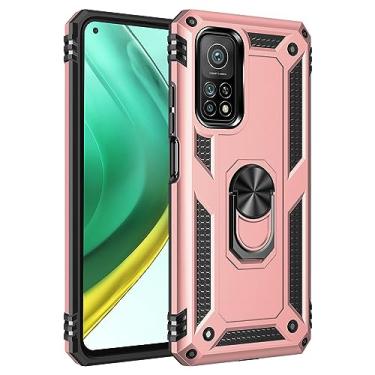 Imagem de Para Xiaomi 10T 10T Lite Luxury Armor Capas de telefone à prova de choque para Mi 11T 12T 13 Pro Car Magnetic Ring Silicone Bumper Case, Rose, For 12T