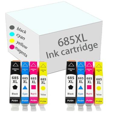 Imagem de 685xl Cartucho de tinta de alto rendimento compatível para HP 685xl para deskjet 5525 3525 4615 4625 6525 Impressoras 2 set