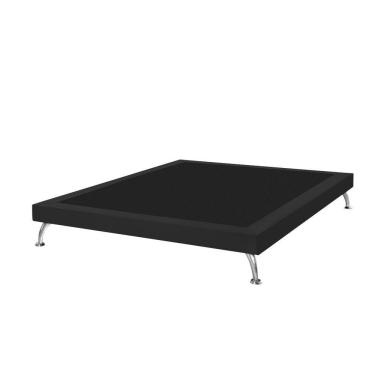 Imagem de Base Cama Box Queen Casal Japonesa 160Cm Em Veludo Preto - Cor: Preto