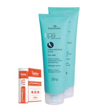 Imagem de Kit Com 2 - Creme para Afinar os Pés com Uréia Spa 250g + 1 Vitamim C+