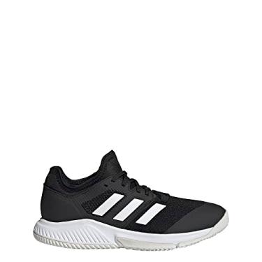 Imagem de adidas Tênis feminino Court Team Bounce Cross Trainer, Preto/branco/prata metálico, 9.5