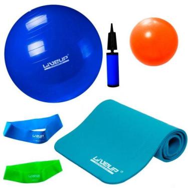 Imagem de Kit Colchonete + Bola 65 Cm E Mini Bomba + 2 Mini Bands + Overball 25C