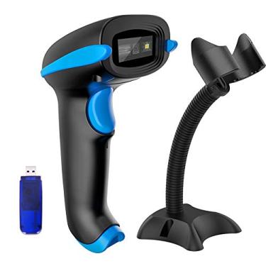 Imagem de NADAMOO Scanner de código QR sem fio 2D scanner de código de barras com suporte suporta digitalização de tela portátil CMOS Imager leitor de código de barras USB de longo alcance portátil com leitura