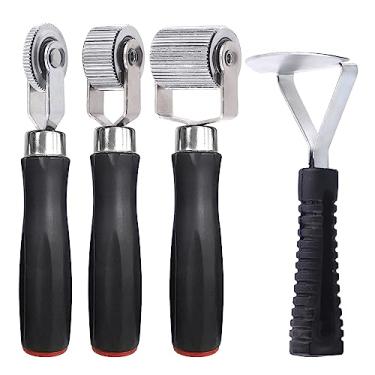 Imagem de Swpeet Conjunto de 4 peças de 3 tamanhos de rolo de amortecimento de som de carro, 6 mm, 20 mm, 40 mm, metal, ruído automático, ferramenta de instalação com raspador, ferramenta de instalação, acessórios internos para roda de rodinha