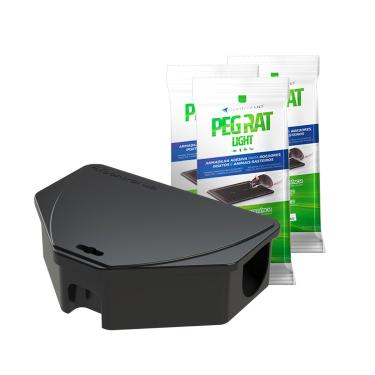 Imagem de Kit 3 Pares Peg Rat Control Up Armadilha Adesiva + 3 Porta Isca Tradicional Ratoeira Adesiva