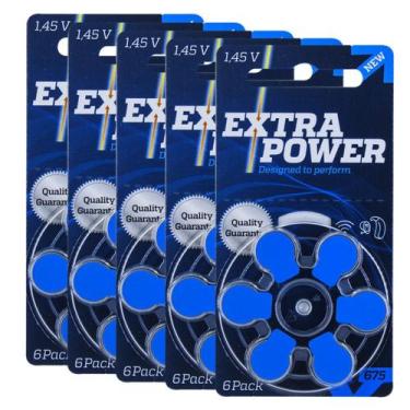 Imagem de Pilha Auditiva 675 Extra Power Bateria Pr44 Kit 30 Unidades