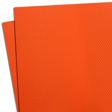 Imagem de Holstex Folha Thermoform - (textura de fibra de carbono) - (espessura 0,080) - (folha de 20,3 cm x 20,3 cm) - (Hunter Orange) - (2 folhas) - Fabricação de coldre DIY, armadura de airsoft e hobby