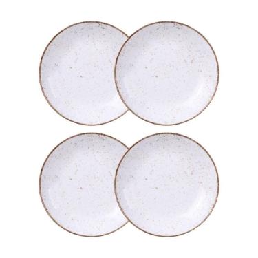 Imagem de Jogo de Pratos Fundo 4 Peças Rústico 22 cm Porcelana Decorada Tramontina