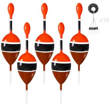 Imagem de YOTO Boias deslizantes para pesca, kit de boias de pesca de madeira balsa com boias de balanço, rolha deslizante para peixe tipo peixe peixe peixe truta