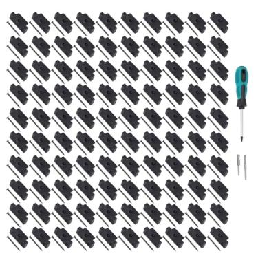 Imagem de Fixadores Escondidos do Deck Composto de 100 Pces, Grampos Plásticos Fortes da Placa da Plataforma para o Quadro de Madeira, Placas Compostas Ranhuradas da Plataforma