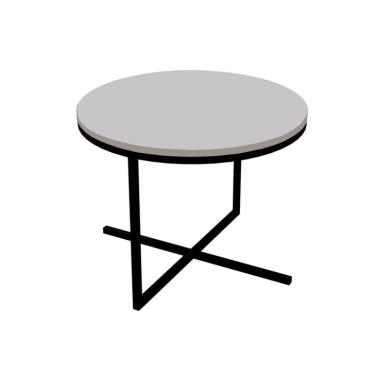 Imagem de Mesa de Centro Redonda Volpi Branca e Preta 36 cm