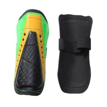 Imagem de Tachiuwa Caneleiras de futebol Caneleiras de futebol para jogadores de futebol Acessórios Equipamento de proteção com absorção de choque Protetor de perna, Verde 19 Cm