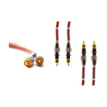 Imagem de Cabo Y Prime Plug De Metal 5MM Transparente Vermelho 2 Machos E 1 Feme