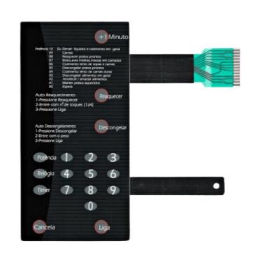Imagem de Membrana teclado Para Microondas Brastemp Bmp 31 Sem Dourar Preta 9.7X