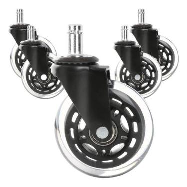 Imagem de Kit 5 Rodas 75mm Cadeira De Escritório Anti Risco Silenciosa - Perform