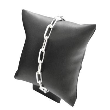 Imagem de Pulseira Masculina Prata 925 Cadeado 5mm 20cm Grossa - Michester