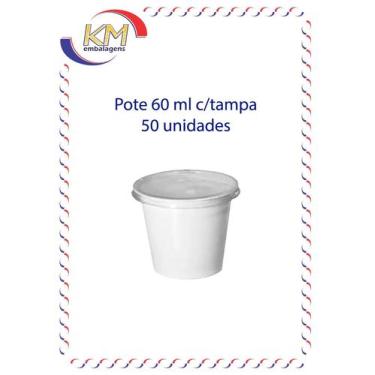 Imagem de Pote 60 ml c/tampa 50 unidades- pote molho/doces/sobremesas delivery (